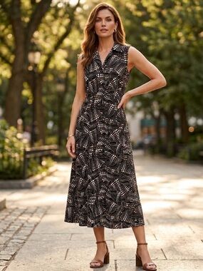 Vintage Studio I Polka Dot Sleeveless Maxi Dress, Size 10